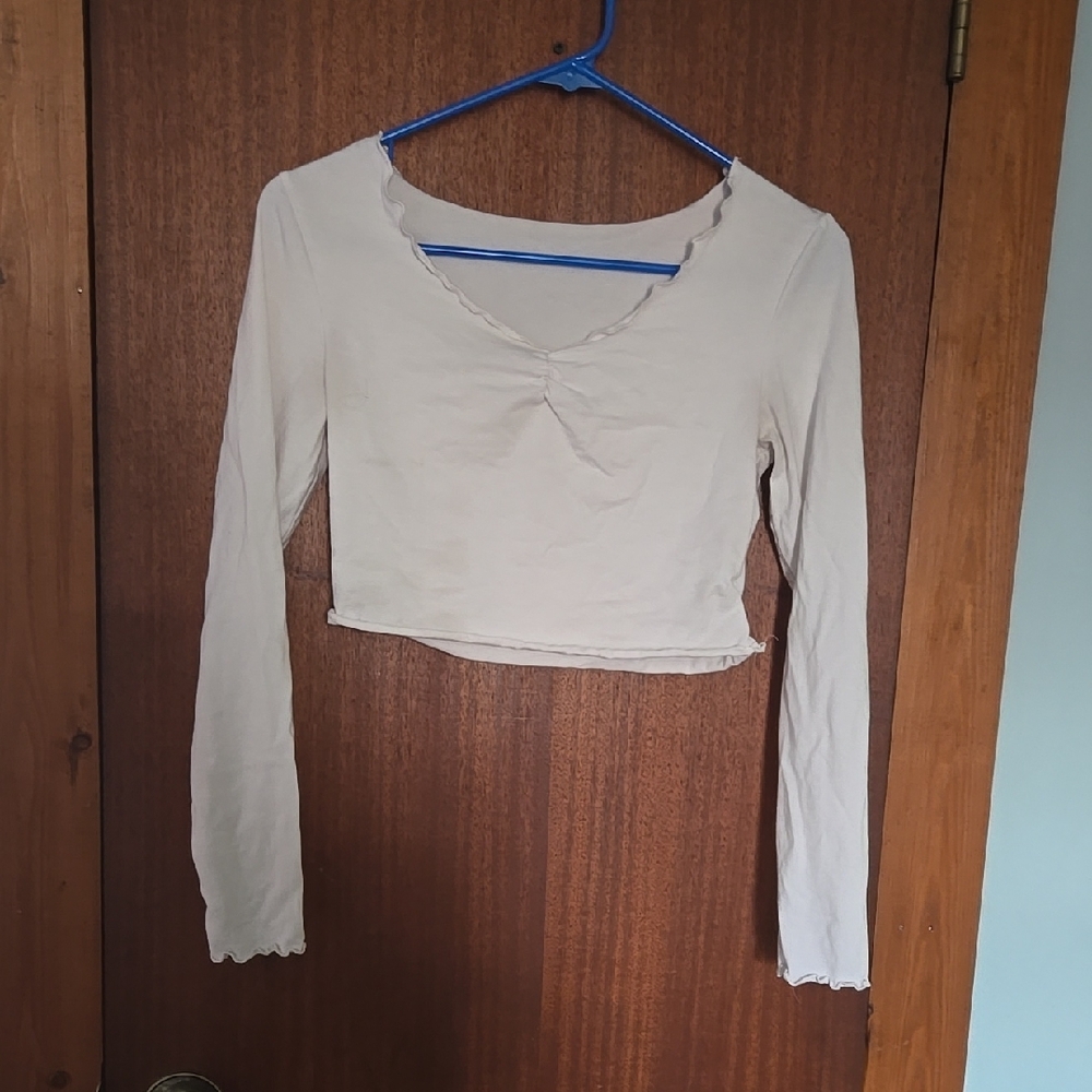 Women's Cream Long Sleeve Top